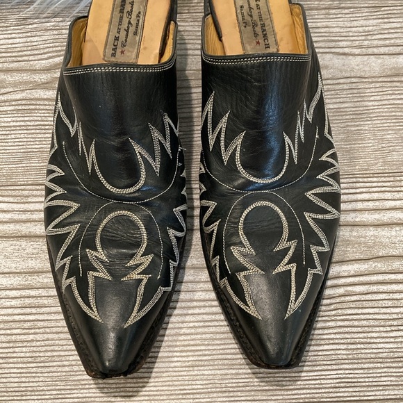 Back At The Ranch Leather Western Mules - Picture 10 of 15